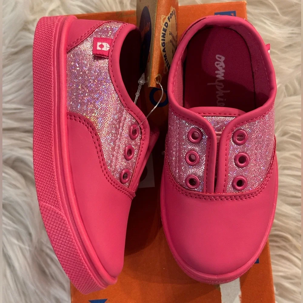 Oomphies Robin Toddler‎ Pink Fuchsia Glitter Sneakers. Size 6C.  New in Box